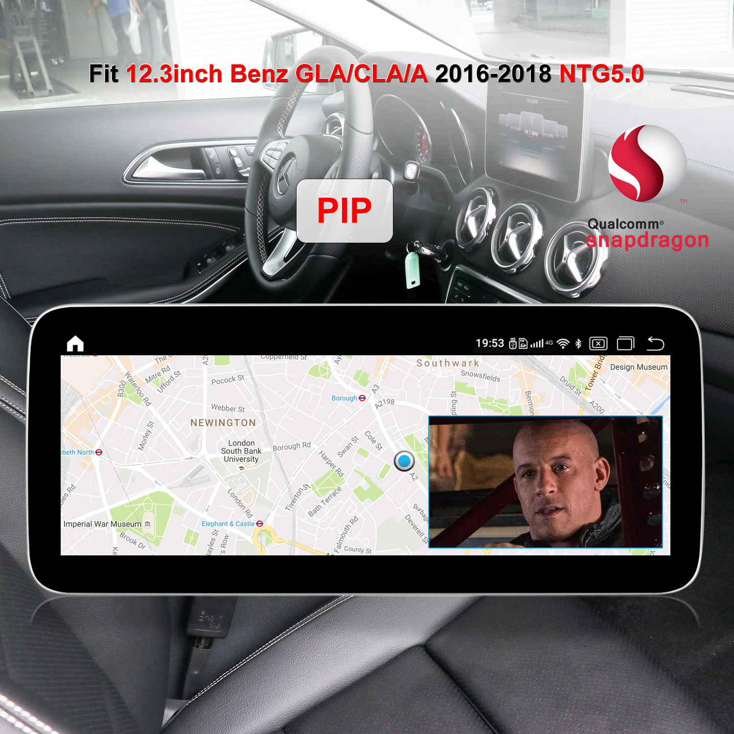 12.3 Android Screen Upgrade Multimedia Mercedes Benz A CLA GLA W176