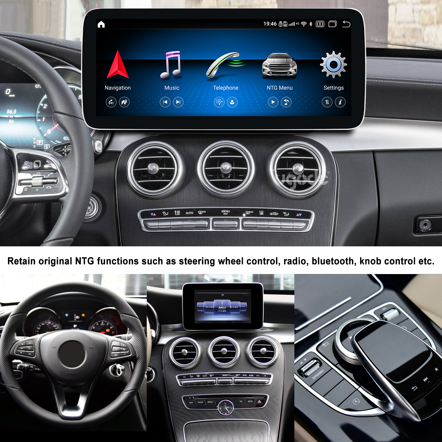Android 12 Screen for Mercedes Benz C-Class (W205)